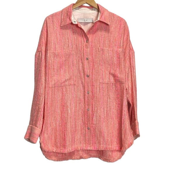 IRO Founda Fringed Bouclé Shirt Jacket - Picture 1 of 11